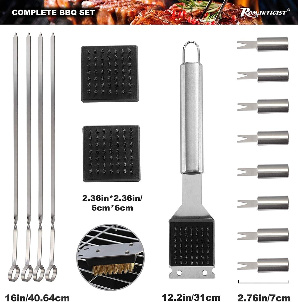 Espátula, pinzas y tenedor para barbacoa