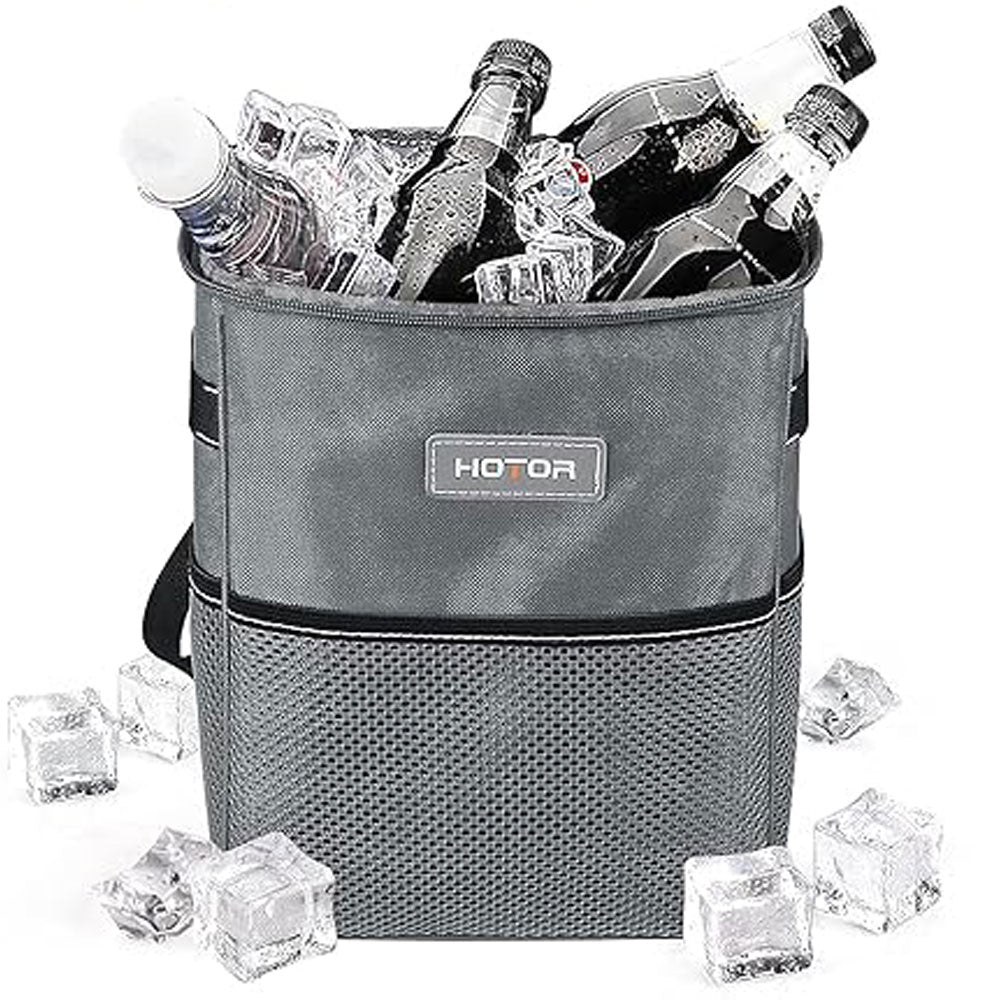 Cubo de basura plegable para coche color gris