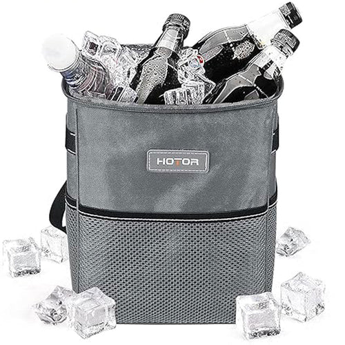 Cubo de basura plegable para coche color gris