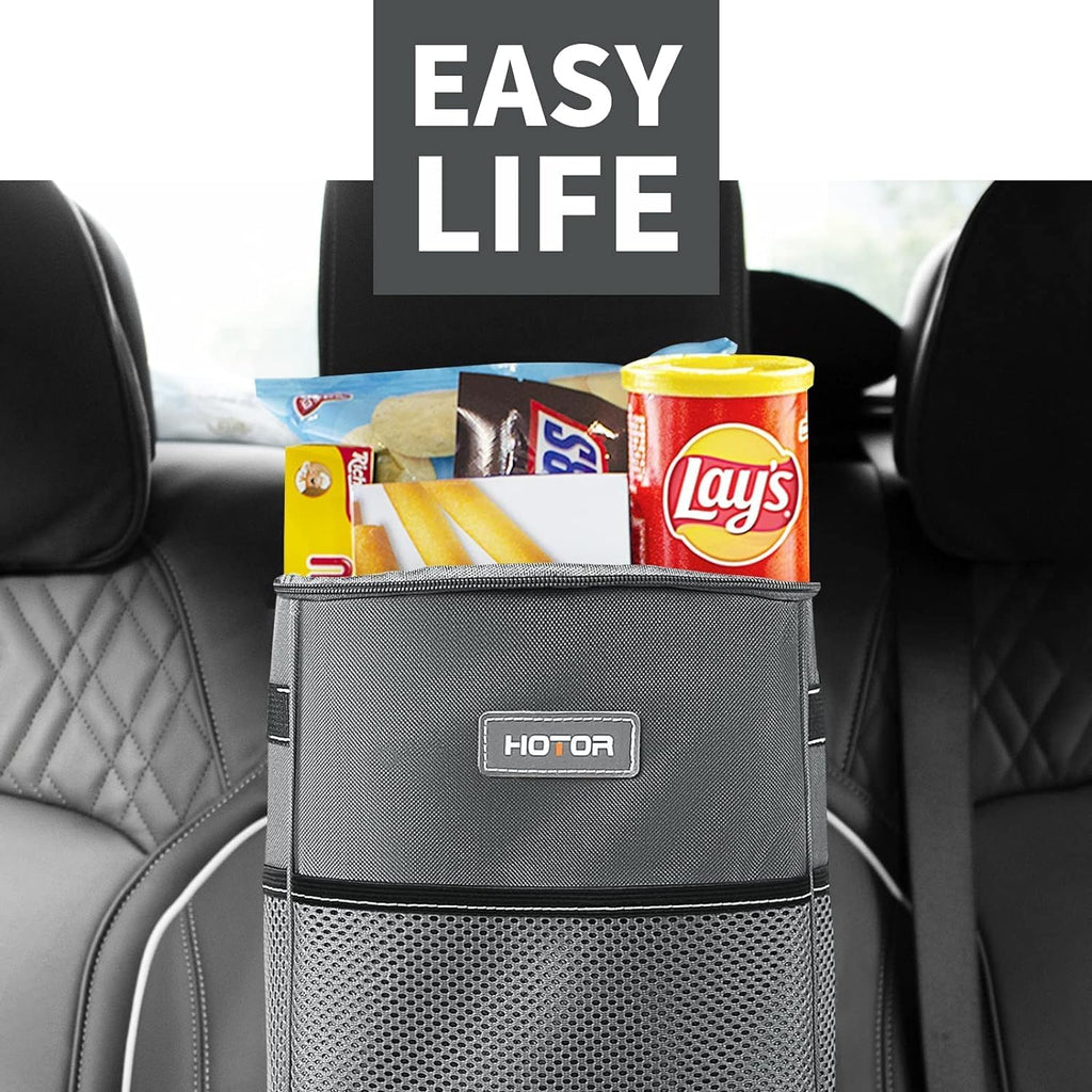 Cubo de basura para coche con broches magnéticos