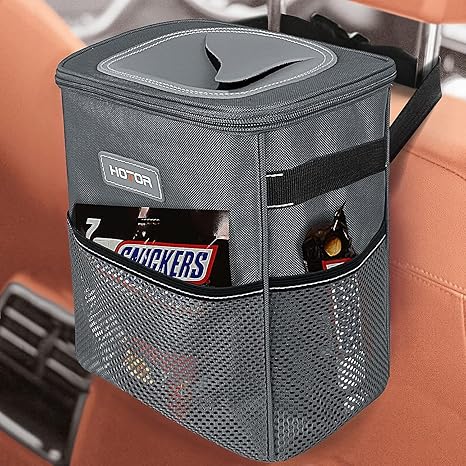 Cubo de basura para coche con correa ajustable
