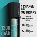 Espumador recargable de 1200 mAh con carga USB-C
