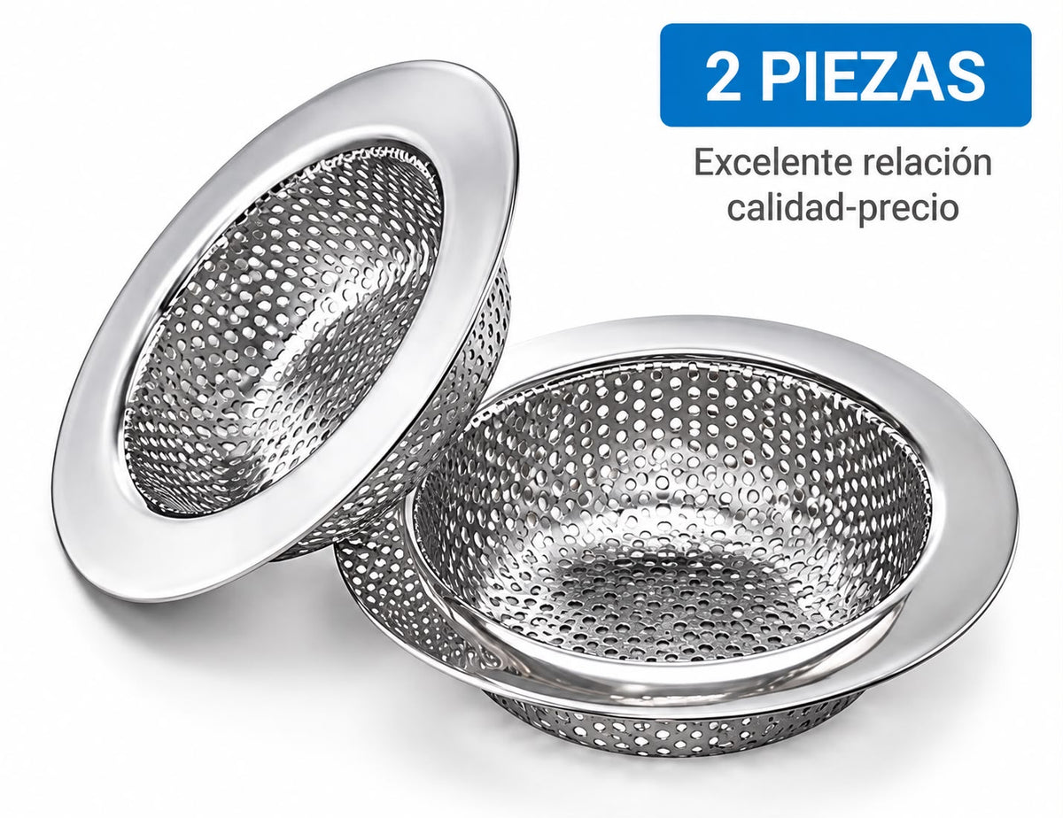 Coladores de acero inoxidable para bacha – Pack de 2