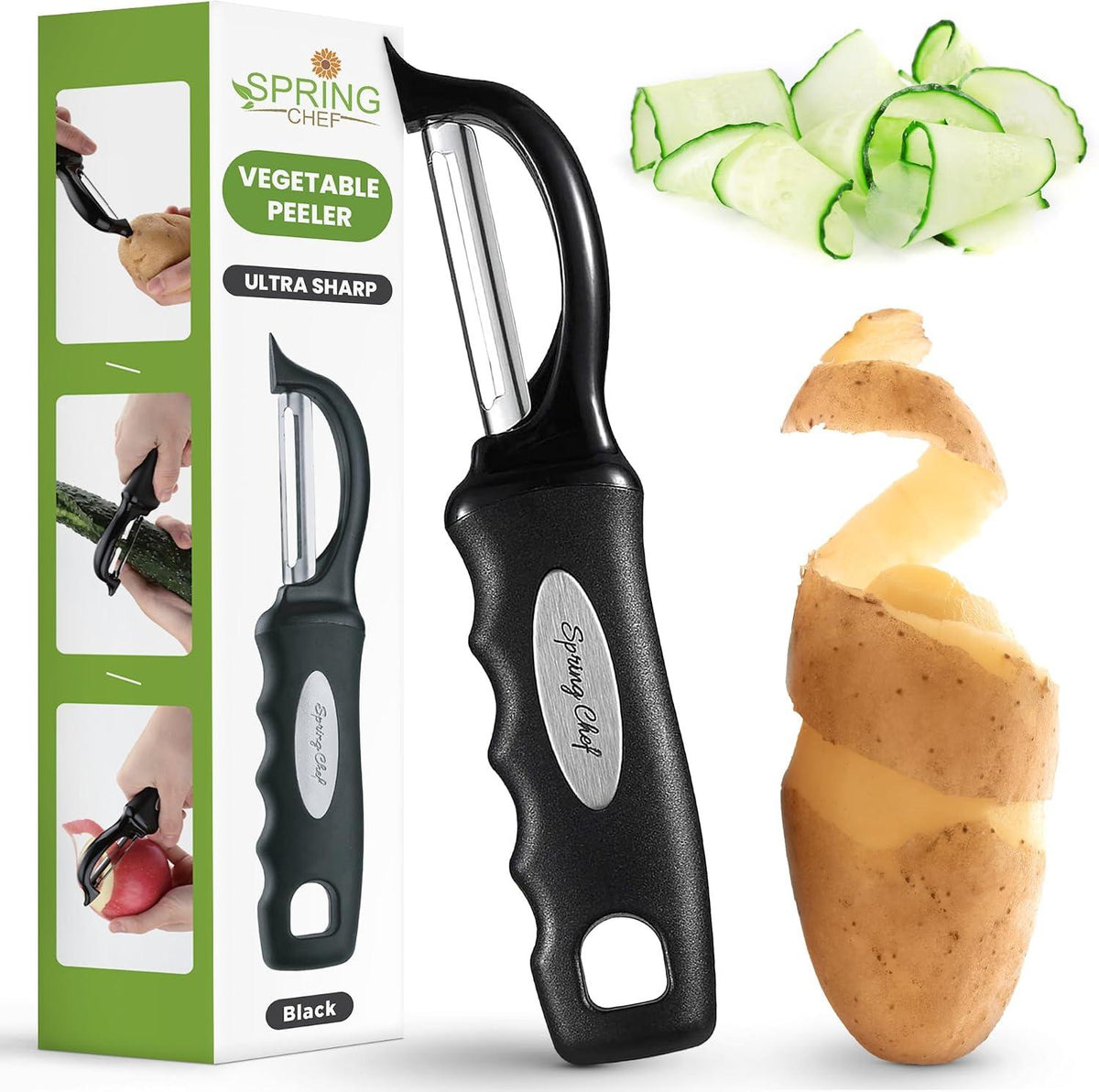 Pelador giratorio de acero inoxidable para frutas y verduras
