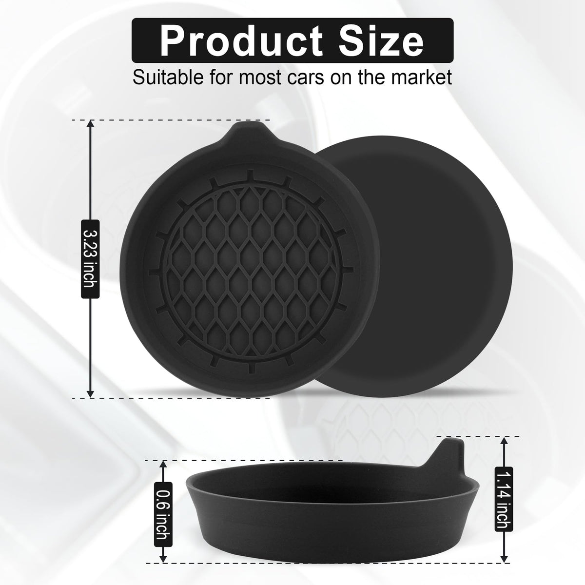 Posavasos de silicona negro con diseño circular